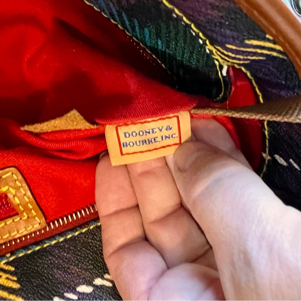 Dooney & Bourke Brown Leather/Plaid Tote Bag - Picture 8 of 9